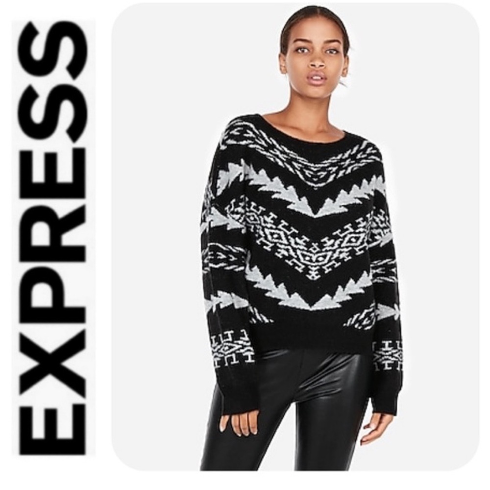 Express Mitered Geo Pullover Sweater size M - NWT